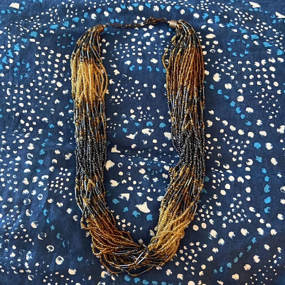 Multiple Beaded Strands Statement Necklace - image 2